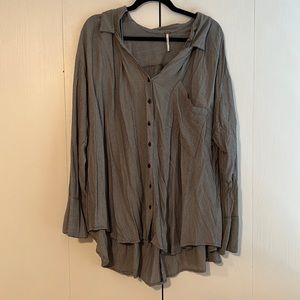 Free People Tunic Button Down- Large